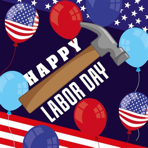 Premium Vector Happy Labor Day Card