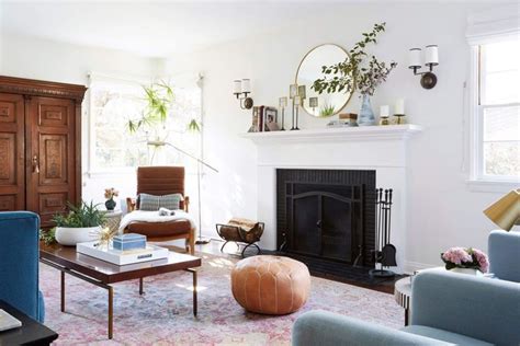 Emily Henderson Mantel Styling Ideas Living Room Reveal White Grey