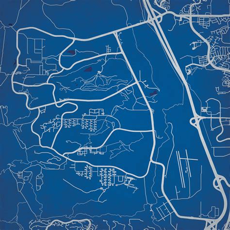 United State Air Force Academy Campus Map Art City Prints