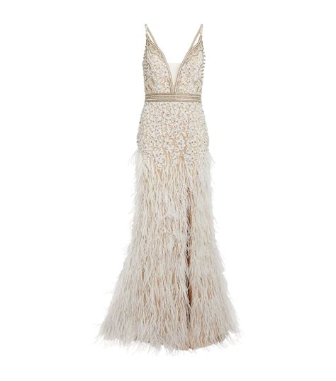 Jovani Feather-Trim Embellished Gown | Harrods AU
