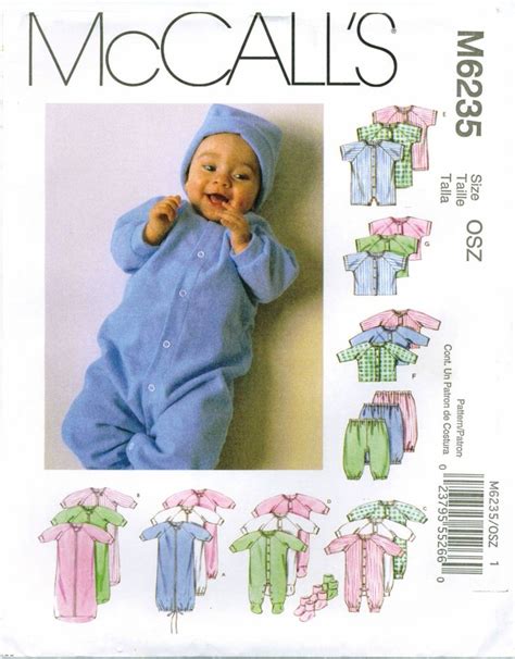 Mccalls M6235 Infant Baby Preemie Layette Sewing Pattern