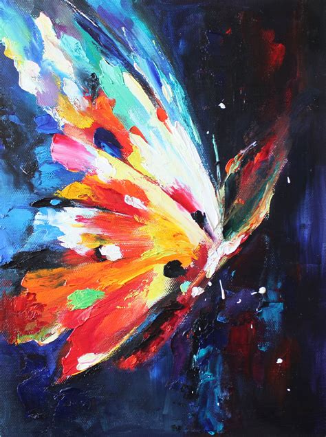 Butterfly Oil Painting On Canvas Butterfly Wall Art 1216 In Butterfly