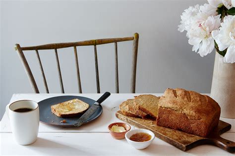 Barley bread slice, ready to eat. Ricotta Whey and Barley Bread Recipe on Food52