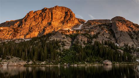 The canadian segment of the rockies. Camping in Rocky Mountain National Park at Pear Lake