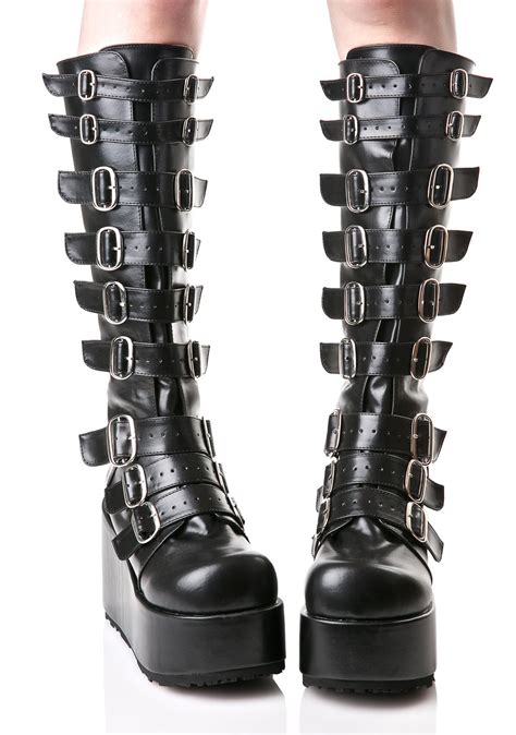 Demonia Concord Buckle Platform Boots Dolls Kill