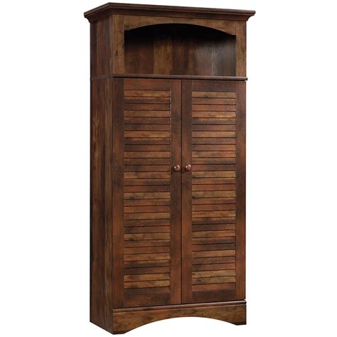 Includes double doors and two adjustable shelves for multiple. Sauder Harbor View Storage Cabinet, Curado Cherry Finish ...