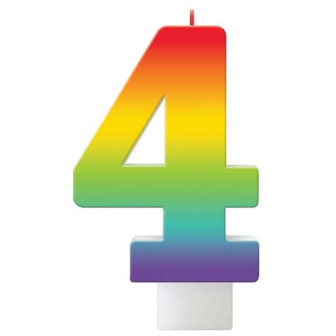 Birthday Celebration Rainbow Candle Number 4 Amscan Asia Pacific
