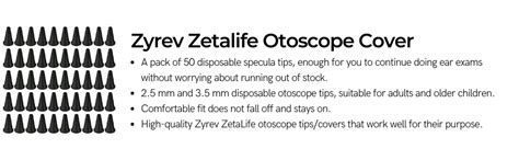 Zyrev Zetalife Otoscope Cover Plastic Otoscope Specula Tips
