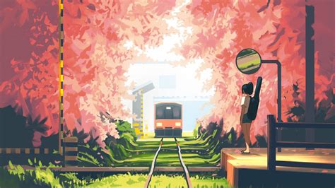 Anime Anime Girls Train Wallpaper Resolution X Id