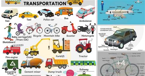 Transportation And Vehicles Vocabulary Words In English • 7esl