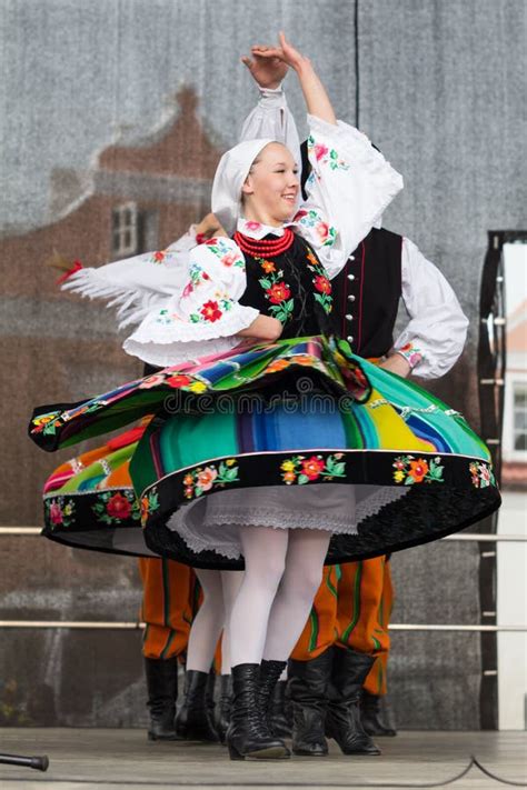 Folk Dancers From City Of Lowicz And Traditional Costumes Poland Editorial Photo Image Of