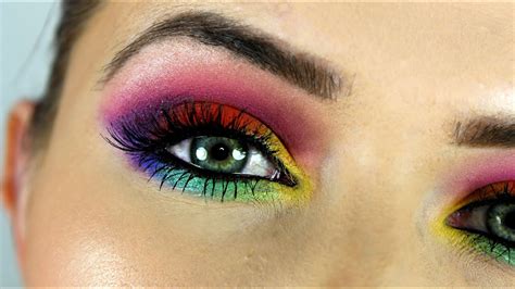 Rainbow Eye Makeup Tutorial So Ready For Summer Ad ♥ Youtube