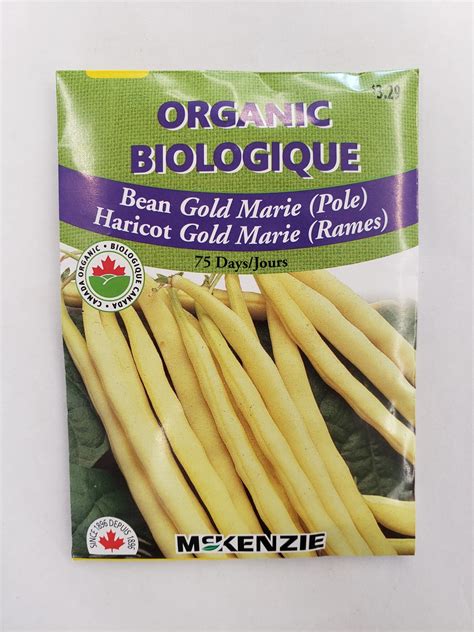Mckenzie Seed Bean Gold Marie Pole Organic Winnipeg Greenhouses