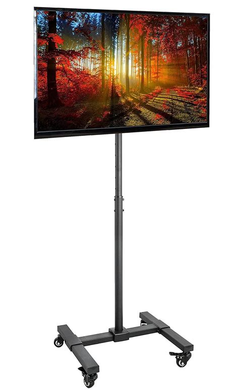 Classic, farmhouse, cottage, rustic, glam, industrial, art deco Adjustable Mobile TV Display Floor Stand w/Wheels ...