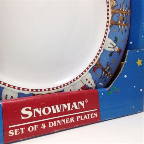 Debbie Mumm Snowman Set 4 Dinner Plates 11 Sakura Oneida Target