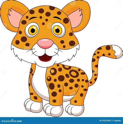 Cute Leopard Cartoon Stock Vector Illustration Of Feline 33232992