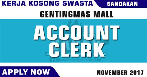 Jika anda sedang mencari kerja kosong 2019 maka anda berada di laman web yang betul. Kerja Kosong Sabah | Account Clerk - Sandakan - Jawatan ...