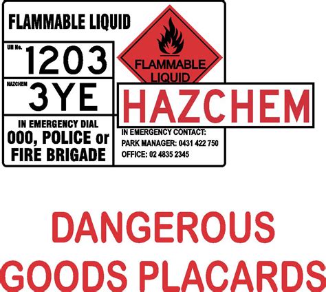 Dangerous Goods Placards Signbiz
