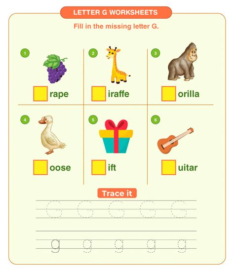 Letter G Worksheets  Download Free Printables
