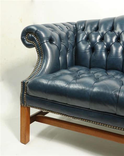 Tufted Leather Camel Back Loveseat Sofa At 1stdibs