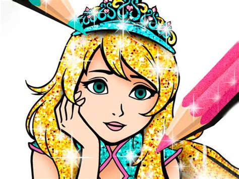 princess coloring book glitter  games