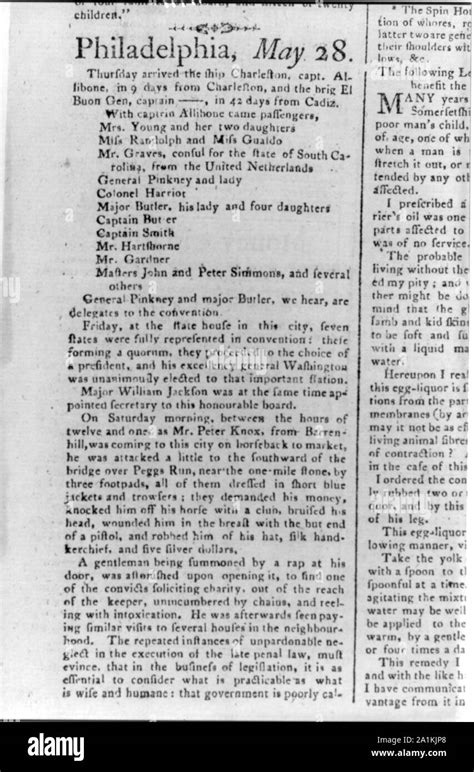 Newspaper Articles And Notices Printed In 1787 During The