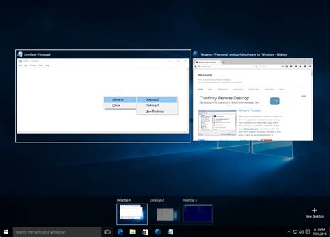 Hotkeys To Manage Virtual Desktops In Windows 10 Task View