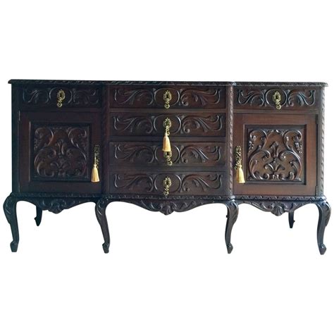 Antique 1920's spanish revival cabinet w original paint & iron tresle (13240) $2800.0. Antique Style Sideboard Credenza Cabinet Buffet Spanish ...