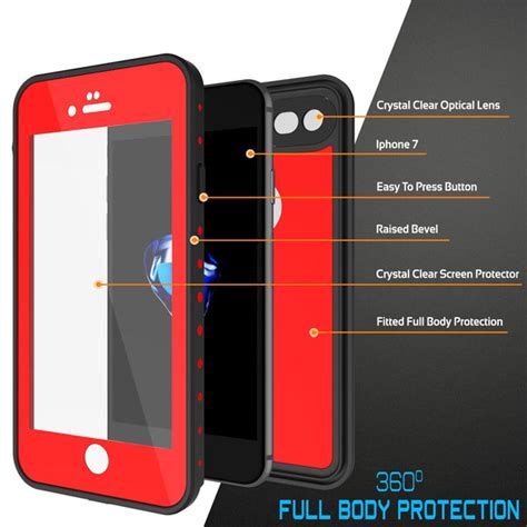 Iphone 8 Waterproof Case Punkcase Studstar Red Case For Apple Iphone 8