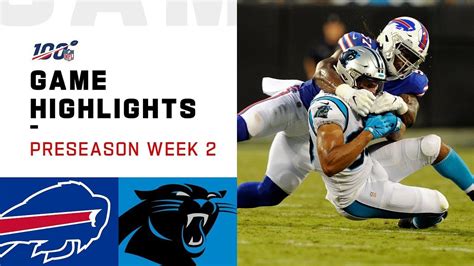 Bills Vs Panthers Preseason Week 2 Highlights Nfl 2019 Buffalo Bills Game Nfl Panthers