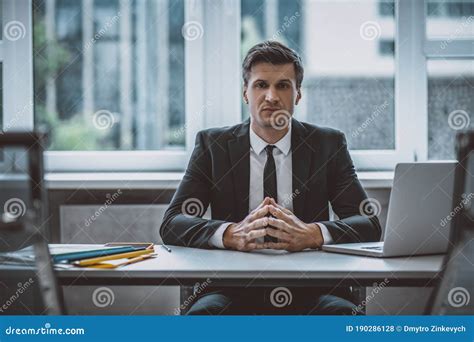 Ceo Sitting At His Office While Working Stock Photo Image Of Clients