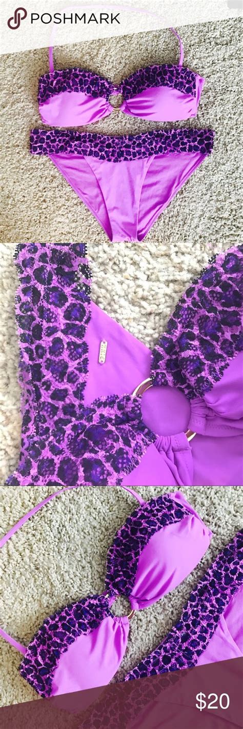 Pink Victorias Secret Purple Leopard Bikini Ml Victorias Secret Pink