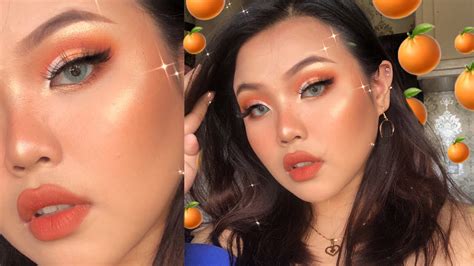 Orange Squeeze 🍊 Glam Orange Look Faux Freckles ♡ Youtube