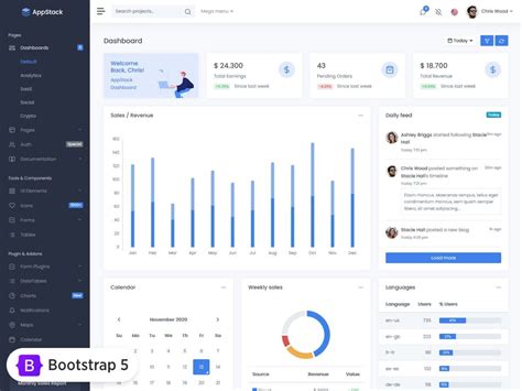 Appstack Admin And Dashboard Template Darklight Bootstrap Themes