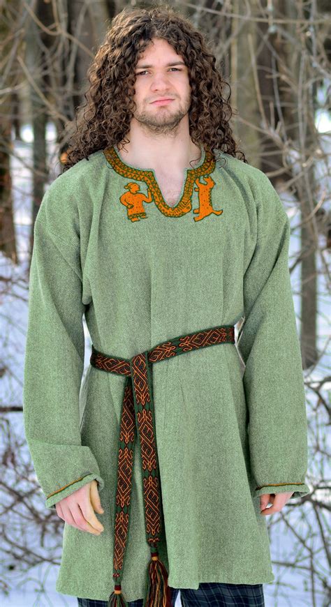 wool embroidered viking tunic etsy