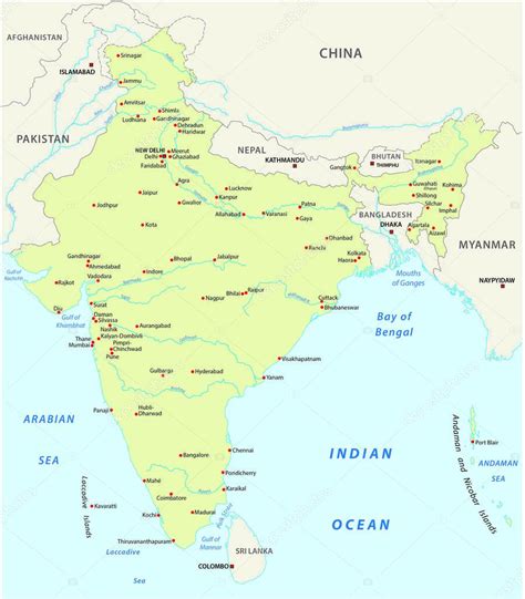 Mapa Vectorial De La Rep Blica De India