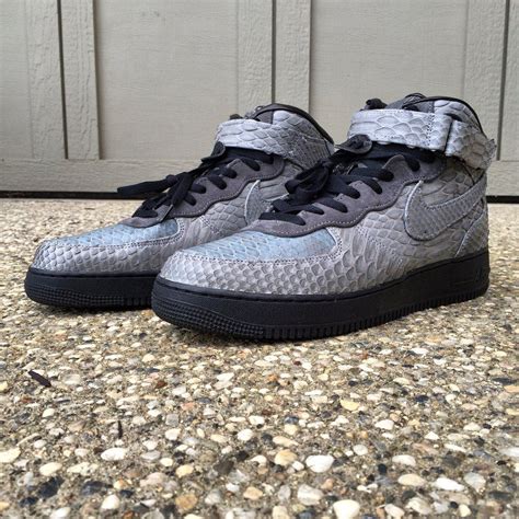 The nike air force 1 low pixel snakeskin set to drop in a white and desert sand snakeskin upper. Custom Nike Charcoal Python Snake Skin Air Force 1 High ...