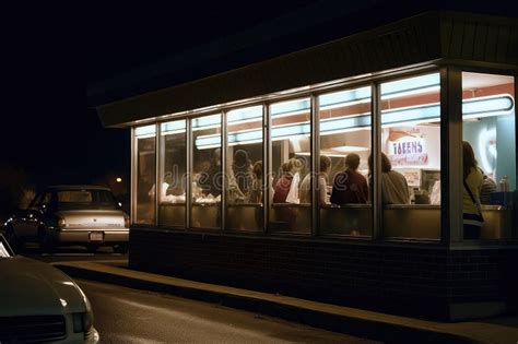 Drive Thru Window With Line Of Customers Waiting To Place Their Orders