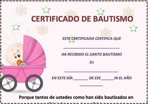 Certificado De Bautismo Descarga Las Plantillas Gratis En Word