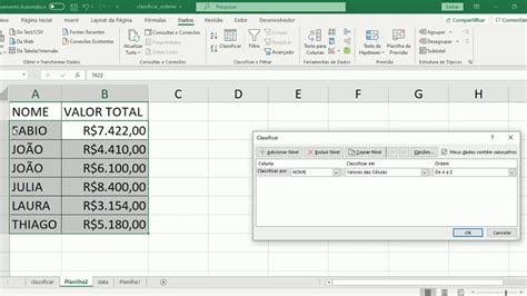 Como ordenar números em ordem crescente ou decrescente no Excel YouTube