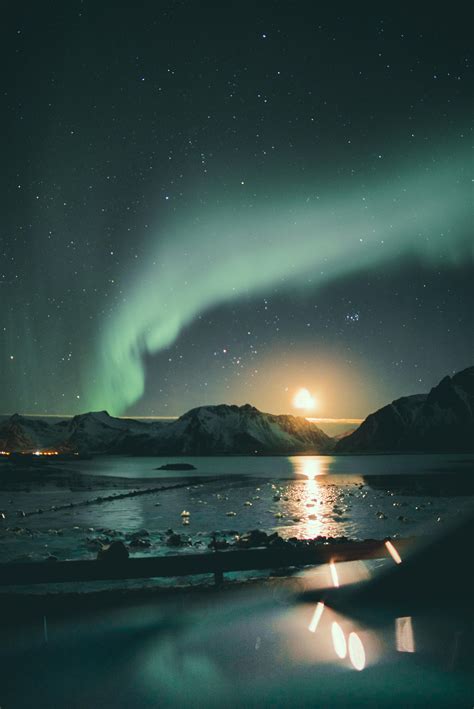 Northern Lights In Lofoten Norway Taken 3am In The Night Oc