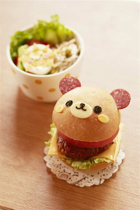 Bear Hamburger By Ignition Cute Snacks Cute Desserts Fingerfood Party