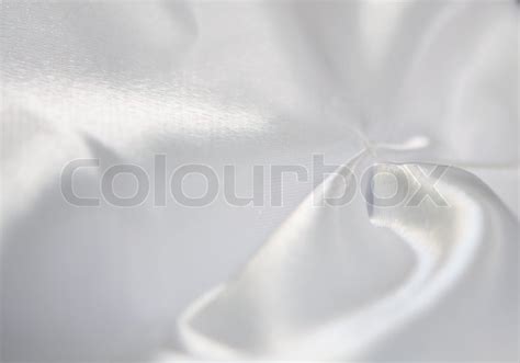 Fold Of White Satin Fabric Texture Stock Image Colourbox