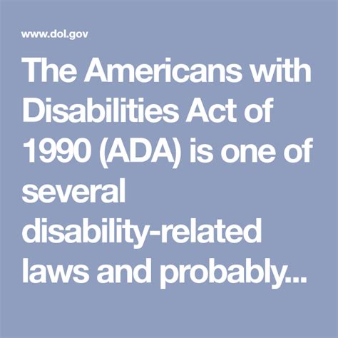 The Americans With Disabilities Act Of 1990 Ada Is One Of Several