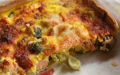 Tarte légère poireaux et saumon fumé