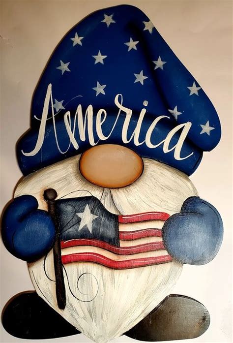 Americana Gnome Painting Tutorial | 4th of july gnome, Gnome painting