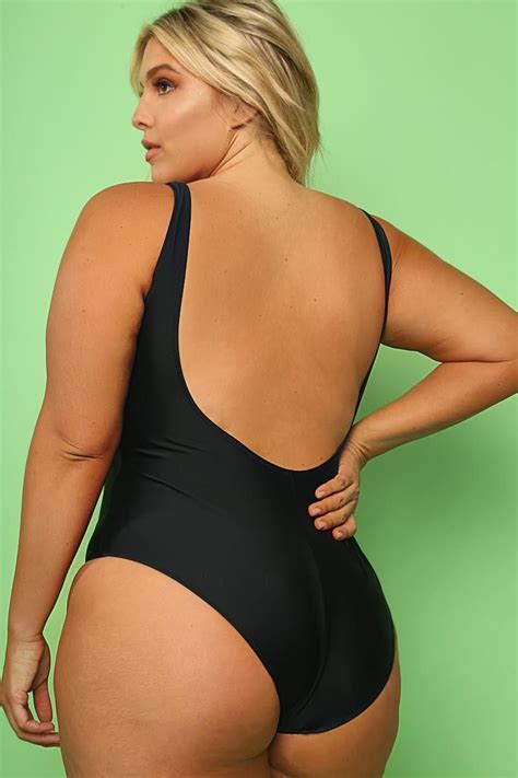 Detail View HONEY PLUS SIZE GRAPHIC ONE PIECE SWIMSUIT One Piece One Piece Swimsuit Plus