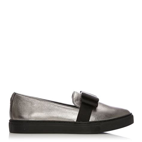Eliza Pewter Leather Shoes From Moda In Pelle Uk