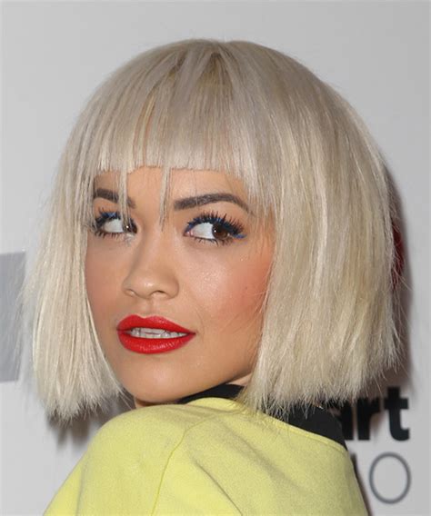 Скачивай и слушай rita ora bang bang acoustic bang 2021 и rita ora and imanbek bang bang рингтон на zvooq.online! Rita Ora Medium Straight Light Blonde Bob Haircut with ...