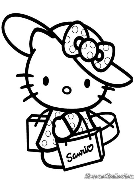 Gambar Mewarnai Hello Kitty | Mewarnai Gambar